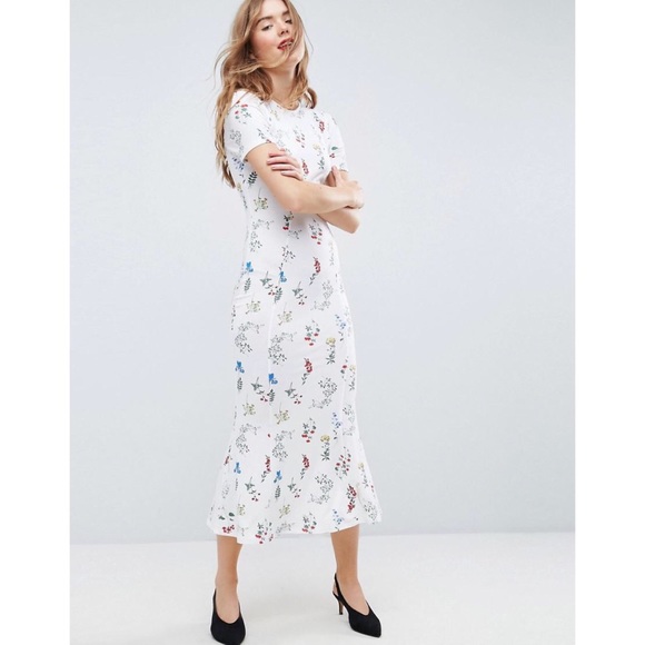 asos white floral maxi dress
